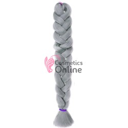 Coada de par afro impletita de 100 cm Premium 1 - Silver Grey 100S1001A